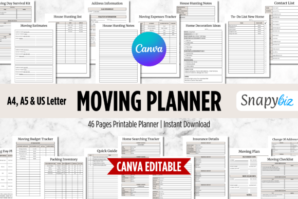 Download Canva Moving Checklist Printable Planner - Printable planner Collection