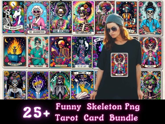 Download Funny Skeleton Tarot Card Sublimation - Premium Resources
